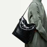 KAMAMES 2025 New leather oil wax tote bag women's bag, large-capacity shoulder bag commuter armpit bag work original design