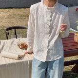 [Customized] Shirt Girl  Spring New Apricot Sugar  Lace Collar Cotton Shirt Heavy Industry Embroidery