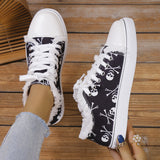 kamames HOTan and NEWn Foreign Trade Large Size Flat Bottom Graffiti Canvas Shoes Women's  New Ethnic Style Lazy Canvas Shoes Lightweight Sneakers