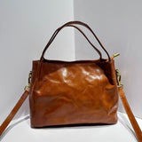 Crossbody bag first layer vegetable tanned cowhide retro leather women's bag New new model with capacity portable tote bag 96045