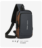 KAMAMES Multifunctional Men's Chest Bag  Password Anti-Theft Shoulder Bag Sports Waterproof Crossbody Bag Cool Motorcycle Bag