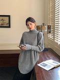 2025 Thirteen Lines popular Autumn and Winter New ins Temperament Turtleneck Knitted Sweater Cloak Versatile Sweater Women 25128
