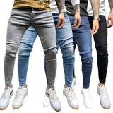 2025 High-quality 2025 men's elastic and tight small-footed jeans, classic four-color explosion of Popular trade independent station