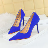 2025 3265-1 Korean version fashionable and simple pedicure, thin, super high heel, thin heel, shallow mouth, pointed high heels, women's shoes, single shoes