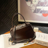 Autumn and winter new vegetable tanned cowhide simple Boston bag women's bag New trendy leather retro versatile shoulder messenger bag