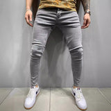 2025 High-quality 2025 men's elastic and tight small-footed jeans, classic four-color explosion of Popular trade independent station