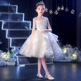 Kamames  Children's Dress Flower Girl Wedding Little Girl Host Girls Birthday Princess Dress High-End Piano Instrumental Performance Suit Summer