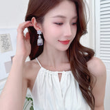 2025 Heavy Industry Vintage  Earrings High-end Zircon Three-dimensional Wind Chime Earrings S925 Silver Needle Luxury Dinner Accessories Women