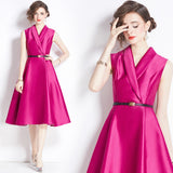 Hepburn style fashion waist swing skirt design sense dress skirt slim dress women popular summer new