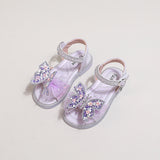 KAMAMES Bellanuman Girls' Fashionable Butterfly Sandals Princess Shoes  Summer New Children's Soft Bottom Beach Shoes