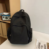 New Backpack Fashionable Simple Solid Color Casual Backpack Men's and Women's Large Capacity Student Backpack Lightweight Travel Bag