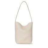 KAMAMES The Row Large-Capacity Bucket Bag Genuine Leather Lychee Pattern Tote Bag New Therow Shoulder Bag for Class Commuting