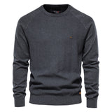 KAMAMES 2025 Men's autumn and winter new 2025 solid color sweater casual men's quality knitted sweater crew neck trendy men's top