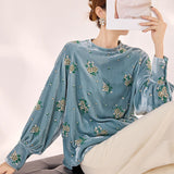 Guofeng Winter  New Flower Embroidery Bead Design Shirt Fashion Crew Neck Mulberry Silk Top MZ005