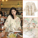 New Chinese style flower embroidery sequin design shirt heavy industry light luxury loose temperament top M5059