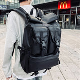 Fashion Personalized Backpack Travel Leisure Waterproof Derm Workwear Curved Edge Backpack Men's High Sense College Students Bag