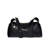 KAMAMES 2025 Cowhide black bag popular new leather messenger bag women's high-end baguette underarm bag summer soft leather women's bag