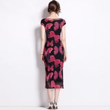 New Chinese retro improved cheongsam skirt women's popular summer new temperament short-sleeved butterfly chiffon dress