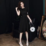 2025 Black evening dress women's banquet temperament lace slim dress  new high-end birthday can be worn in spring