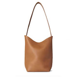 KAMAMES The Row Large-Capacity Bucket Bag Genuine Leather Lychee Pattern Tote Bag New Therow Shoulder Bag for Class Commuting