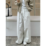 2025 THE MIND pleated wide-leg casual pants women's 2025 summer new Korean version simple high-waisted versatile long pants T020