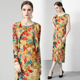 Pleated dress women's  spring and summer large size thin idyllic fashion temperament cardigan set two-piece set