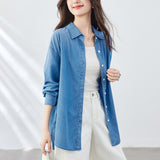 Cotton cocoon, sun protection Tencel denim shirt