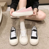 kamames Niche Design All-Match Super Hot White Shoes for Women  Spring and Autumn New Hong Kong Style Thick Bottom Height Increasing Canvas Shoes Two-Way Wear