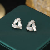 2025 new  niche Korean temperament Internet celebrity earrings s925 silver needle natural mother shell triangular earrings
