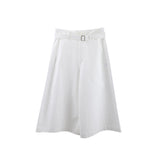 2025 THE MIND Korean version of simple cropped pants women's 2025 summer versatile wide-leg casual pants (with belt) T5003X