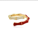 New Chinese Ruyi Red Bamboo Open Ring Fashion High Sense Red Bamboo Ring New Year's High Ring
