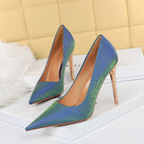 2025 1829-12  style sexy and thin thin heel super high heel satin high heel light mouth pointed high heel shoes women's single shoes