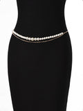 2025 3282  waistchains vary in size, pearl joined metal thin chain fringed pendulum chain waist chain body chain