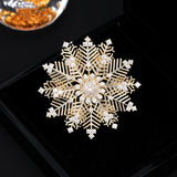 2025 High-grade snowflake brooch copper inlaid zircon multi-layer three-dimensional flower clothing pin fixed clothes autumn and winter coat corsage