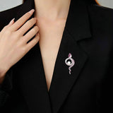 2025 popular New Light Luxury Snake Brooch Creative Zircon Animal Premium Freshwater Pearl Zodiac Snake Corsage Accessories