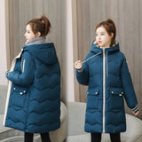 Down cotton-padded women's winter clothing New new Korean version loose cotton-padded women's medium and long thickened bread cotton-padded jacket