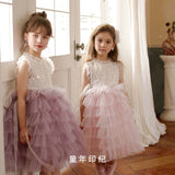 Kamames  Girl's Dress Princess Dress Studio Shooting Dress Birthday Dinner Flower Girl Sweet Wedding Dress Children's Performance Dress