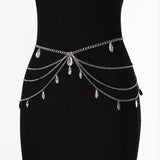2025 3284 waist chain gothic waist chain water drop crystal christmas halloween wedding party party day