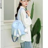 New Cute Girl's Backpack Middle School Student High School Student Bag Simple All-Match Bunny Trendy Backpack