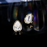 2025 popular new New exquisite water drop zircon earrings women's fashion temperament S925 silver needle versatile stud earrings wholesale