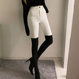 kamames South Korea  Spring New Slim Fit Slim Fit Slimming Stretch Flattering High Waist All-Matching Skinny Pants Jeans