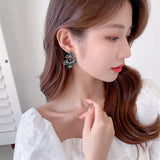 2025 Winter new heavy industry high-end Christmas tree earrings colored zircon inlaid with festive atmosphere  style earrings tide