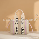 KAMAMES Xiaohongshu Kou's Same Letter Printed Canvas Bag Large Capacity Handbag Internet Celebrity Tote Bag Women's Shopping Bag Fashion