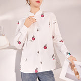 autumn new Chinese shirt women's high-end national style pullover jacquard embroidery design top women's MX011