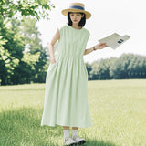 Official website  summer new  gentle wind high-end temperament waist thin sleeveless dress women