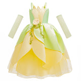 Kamames  Princess Diana Dress Halloween Cosplay Girl's Skirt Frog Princess Sleeveless Green Summer Dress