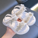 KAMAMES Girls' Sandals Summer  New Children's Non-Slip Soft Bottom Princess Beach Shoes Children Girls' Fashion Sandals