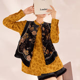 Spring new national style design sense mulberry silk light luxury black beads irregular embroidery temperament vest MZ093