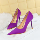 2025 3265-1 Korean version fashionable and simple pedicure, thin, super high heel, thin heel, shallow mouth, pointed high heels, women's shoes, single shoes