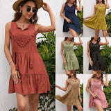 European and American Women's Clothing 2024 Summer New Loose Sexy Solid Color Super Mori Dress